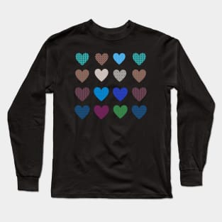 Lots of Little Patterned Hearts Long Sleeve T-Shirt